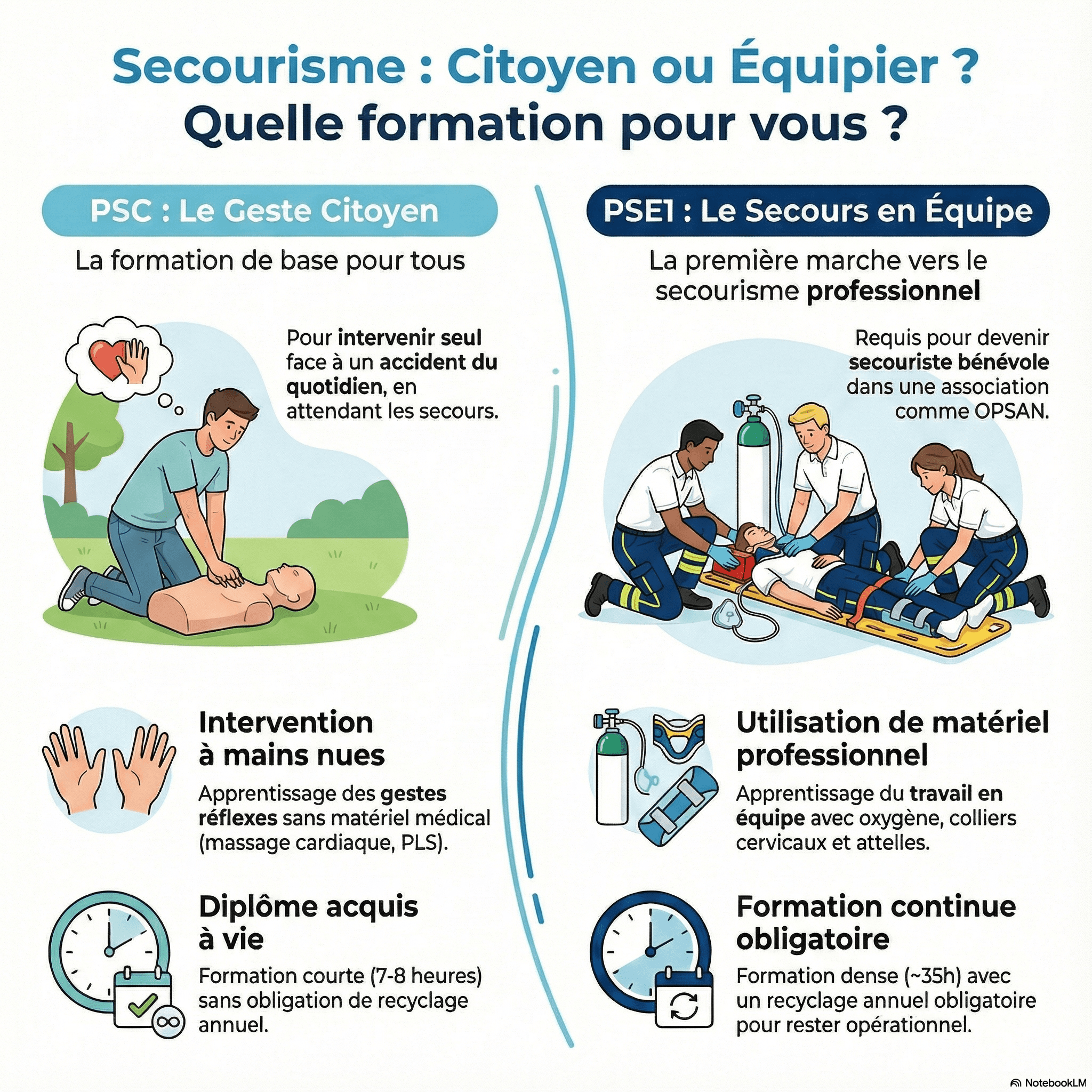 PSC vs PSE1 : Comprendre la différence entre le geste citoyen et le secourisme opérationnel